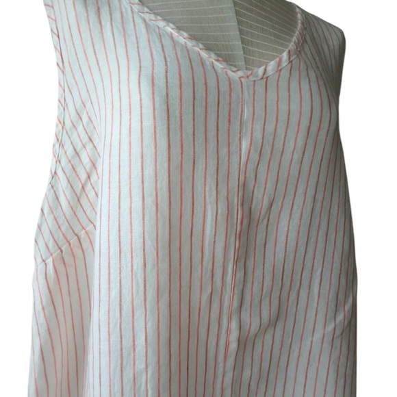 Flax Desings Linen Dress 3G Open Dress Papaya Stripe Sz. 22-24 - Picture 5 of 11